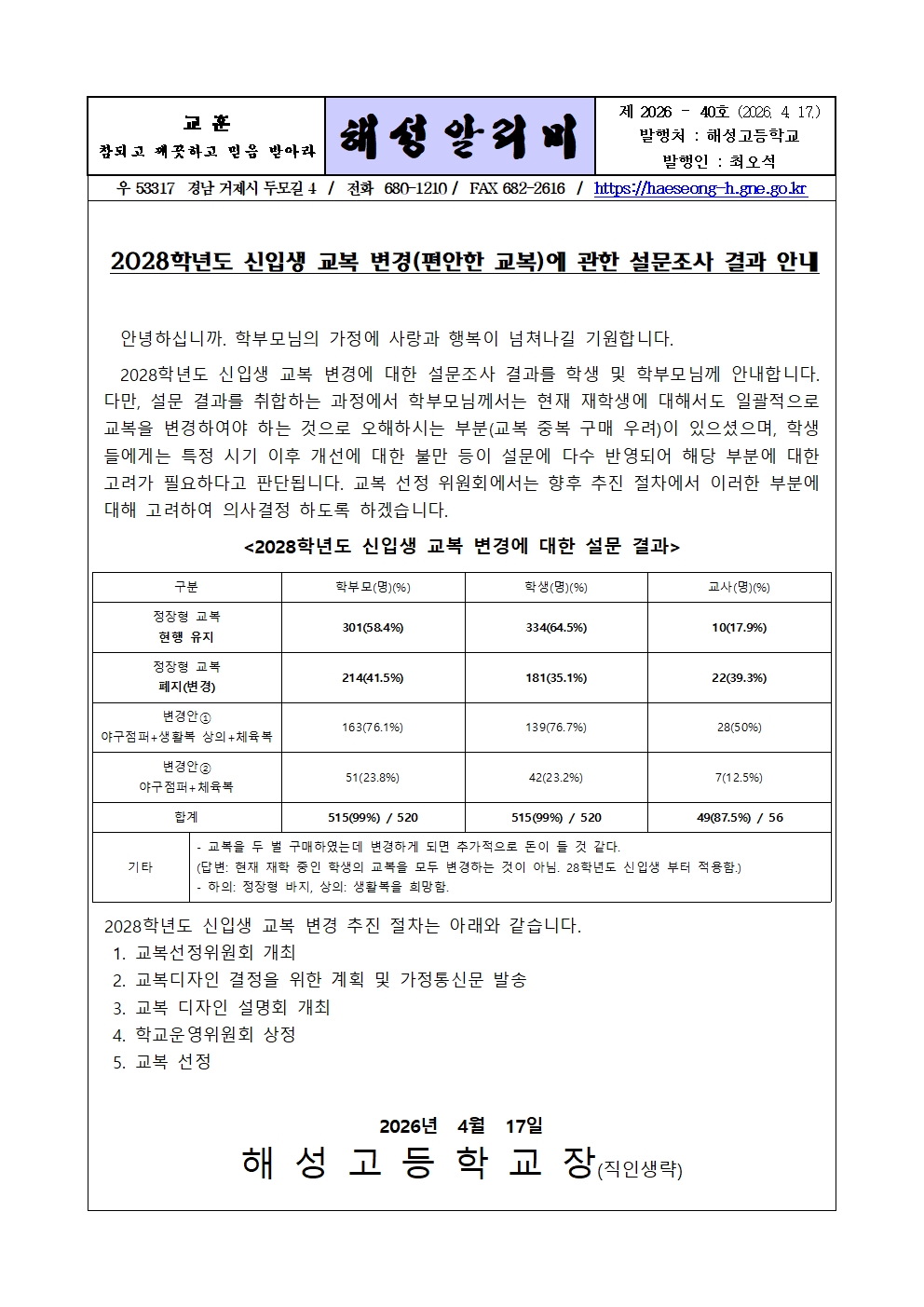 [2026-40] 2028학년도 신입생 교복 변경에 관한 설문조사 결과 안내001.jpg